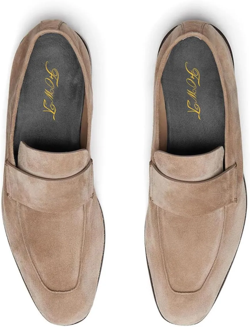 FOWT Men Retro Round Toe Slip On Loafers Flat Heel Comfy Casual Daily Shoes Size 4-16 US