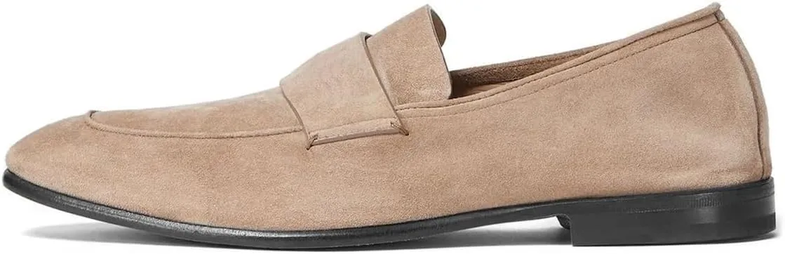 FOWT Men Retro Round Toe Slip On Loafers Flat Heel Comfy Casual Daily Shoes Size 4-16 US
