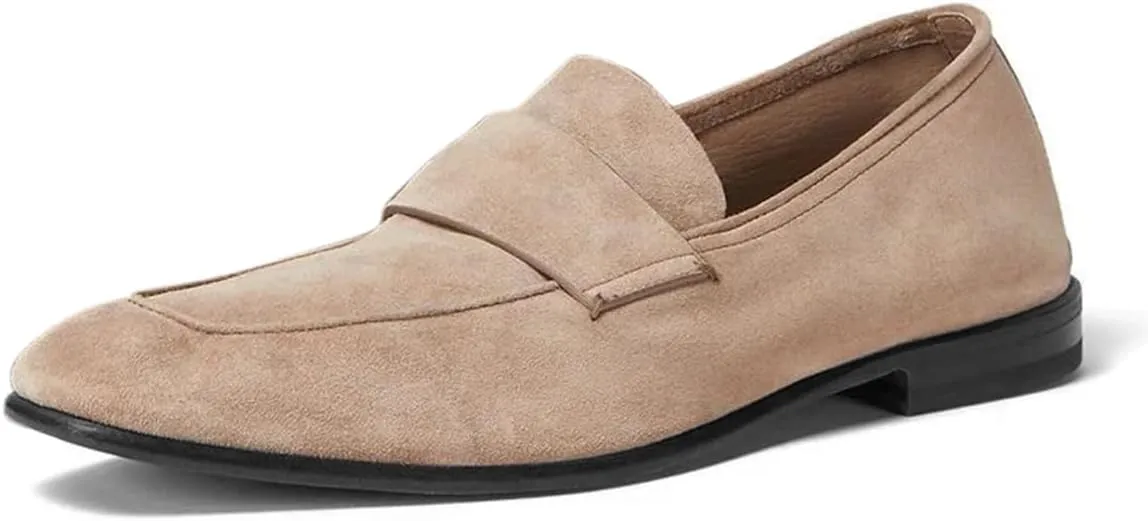 FOWT Men Retro Round Toe Slip On Loafers Flat Heel Comfy Casual Daily Shoes Size 4-16 US
