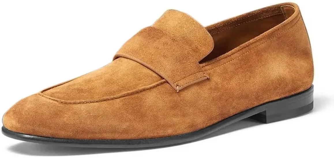 FOWT Men Retro Round Toe Slip On Loafers Flat Heel Comfy Casual Daily Shoes Size 4-16 US
