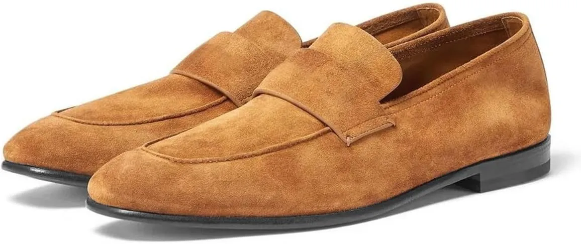 FOWT Men Retro Round Toe Slip On Loafers Flat Heel Comfy Casual Daily Shoes Size 4-16 US