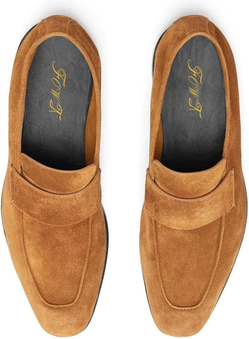 FOWT Men Retro Round Toe Slip On Loafers Flat Heel Comfy Casual Daily Shoes Size 4-16 US