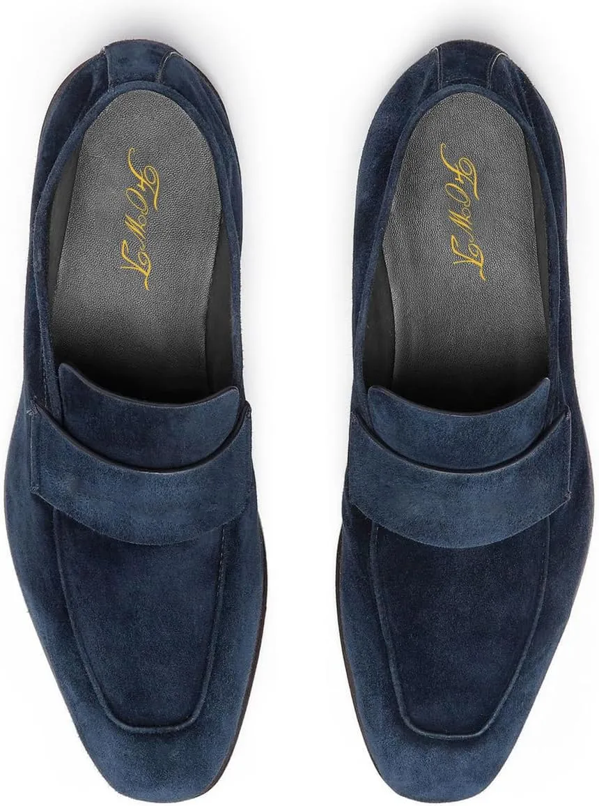 FOWT Men Retro Round Toe Slip On Loafers Flat Heel Comfy Casual Daily Shoes Size 4-16 US