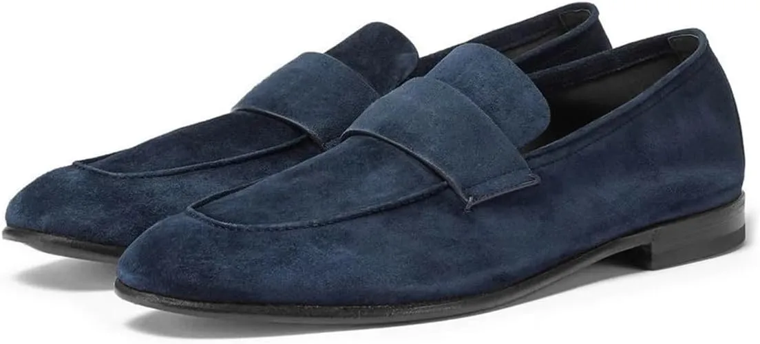 FOWT Men Retro Round Toe Slip On Loafers Flat Heel Comfy Casual Daily Shoes Size 4-16 US