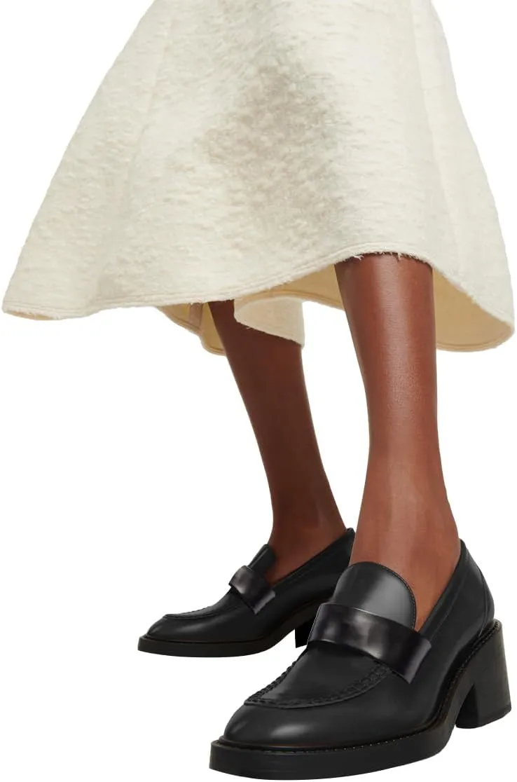 FOWT Women Platform Round Toe Penny Loafers Slip on Chunky Low Heel Pumps Comfortable Office Daily Shoes Size 4-16 US