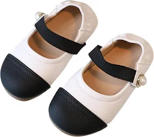 Girls Baby Closed Toe Mary Jane Flat Toddler Little-Kids Dress Ballet Flat Party School Pearl Princess Shoes