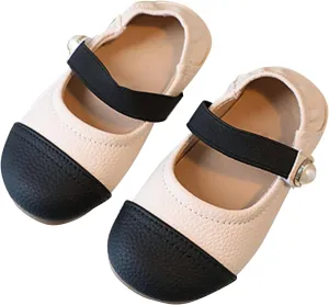 Girls Baby Closed Toe Mary Jane Flat Toddler Little-Kids Dress Ballet Flat Party School Pearl Princess Shoes