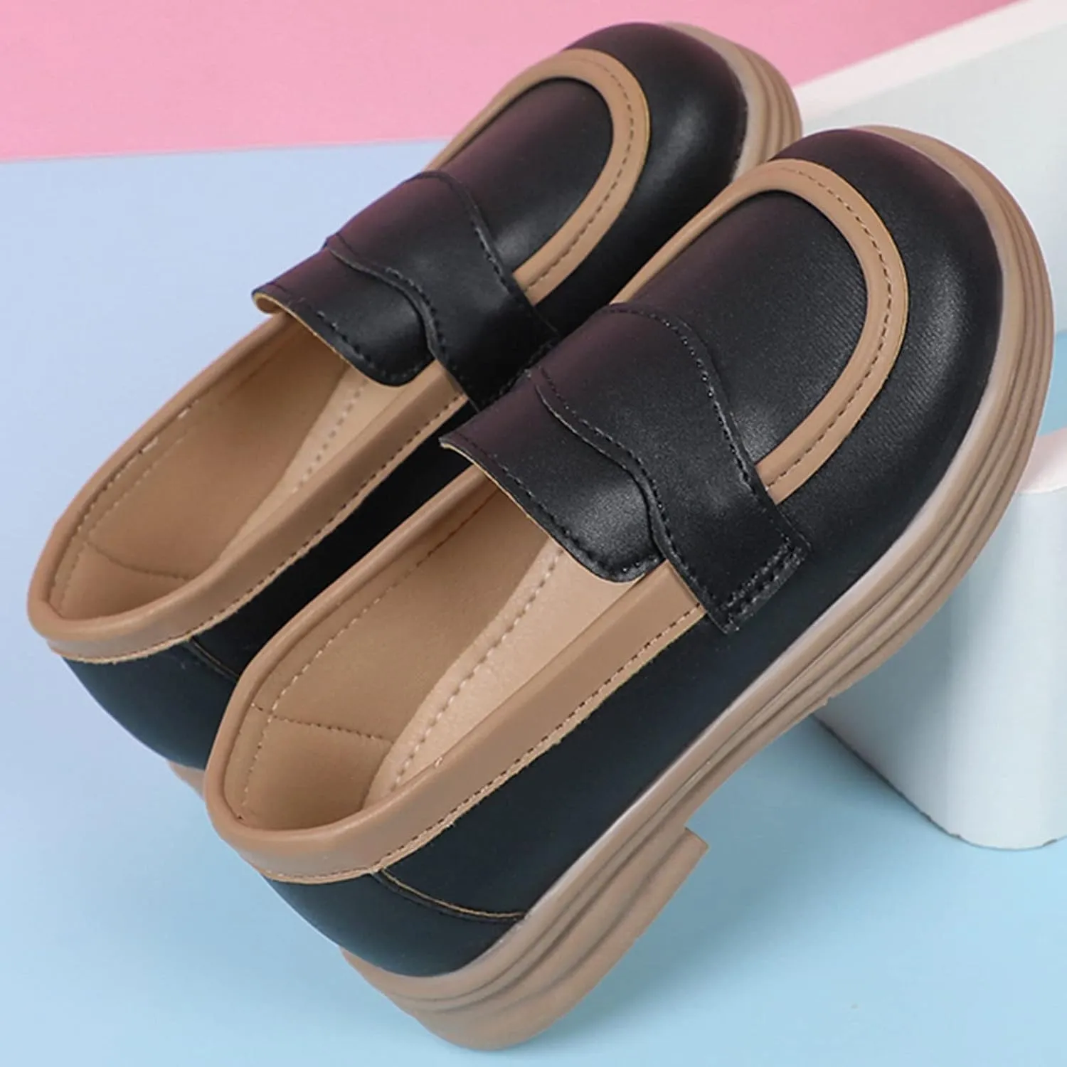 Girls Dress Shoes Chunky Loafers for Girl Platform Loafers School Uniform Slip On Shoes Toddler Girls Shoes