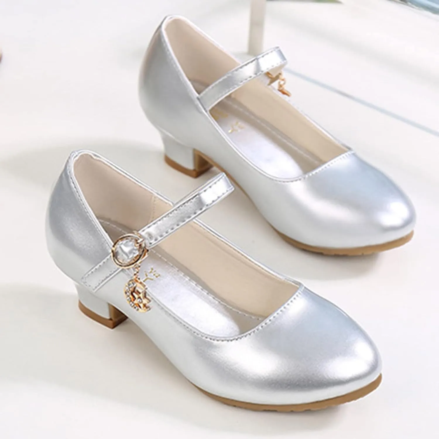 Girls Mary Jane Dress Shoes Flower Girl Wedding School Uniform Low Heels Toddler Little Kids Pump Shoes Mary Jane Shoes