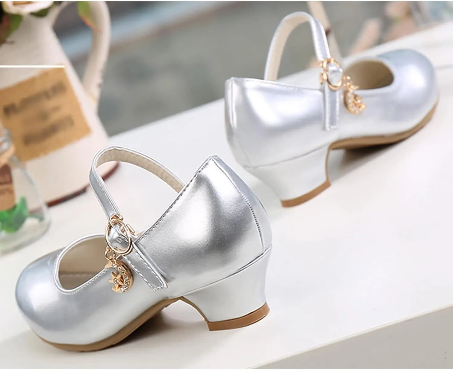 Girls Mary Jane Dress Shoes Flower Girl Wedding School Uniform Low Heels Toddler Little Kids Pump Shoes Mary Jane Shoes