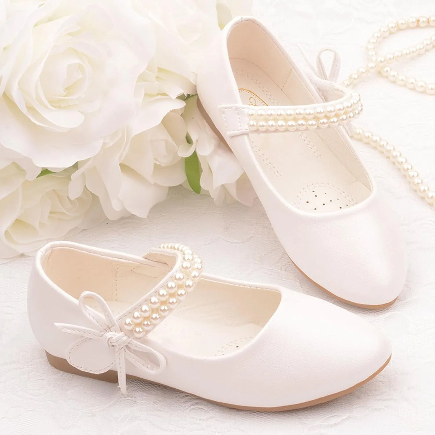 Girls Mary Jane Dress Shoes Princess Ankle Strap Bowknot Shoes Wedding Par𝘁y Prom Dance Flat𝘀 Sandals for Kids