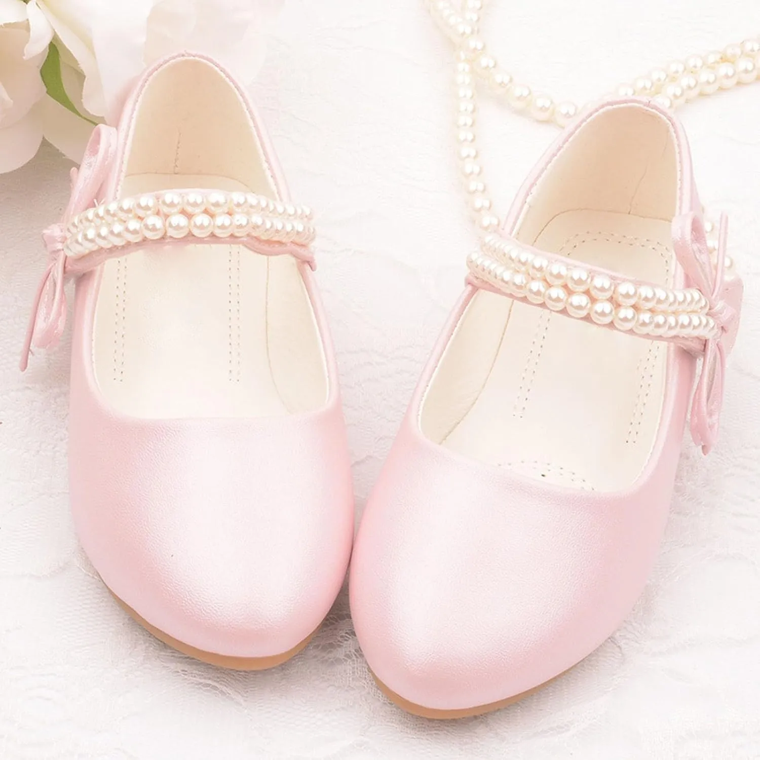 Girls Mary Jane Dress Shoes Princess Ankle Strap Bowknot Shoes Wedding Par𝘁y Prom Dance Flat𝘀 Sandals for Kids