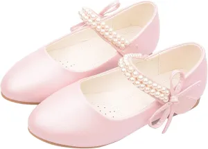 Girls Mary Jane Dress Shoes Princess Ankle Strap Bowknot Shoes Wedding Par𝘁y Prom Dance Flat𝘀 Sandals for Kids