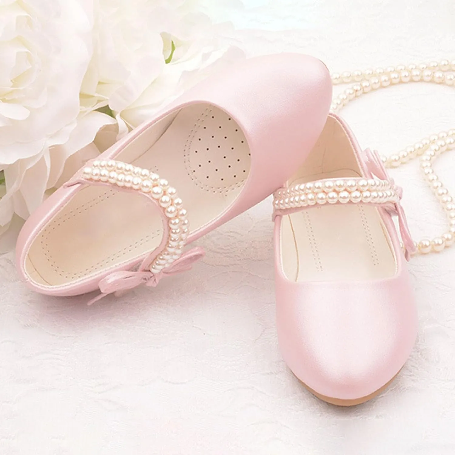 Girls Mary Jane Dress Shoes Princess Ankle Strap Bowknot Shoes Wedding Par𝘁y Prom Dance Flat𝘀 Sandals for Kids