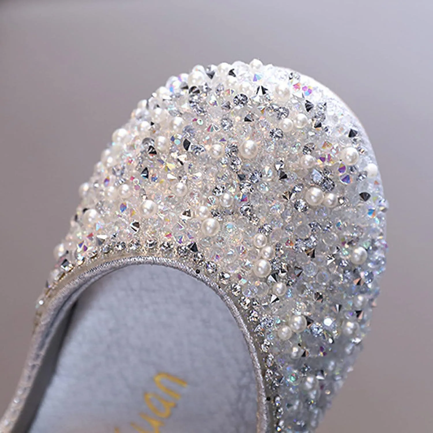 Girls Mary Jane Dress Shoes Rhinestones Flower Girl Wedding Party Shoes Ballet Flats Toddler Sandals