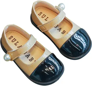 Girls Mary Jane Flats School Uniform Wedding Party Dress Shoes for Kids Ankle Strap Slip On Sandal