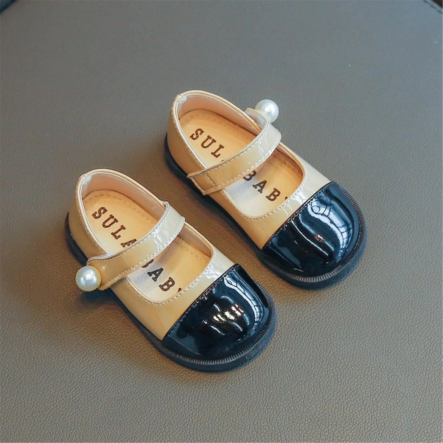 Girls Mary Jane Flats School Uniform Wedding Party Dress Shoes for Kids Ankle Strap Slip On Sandal