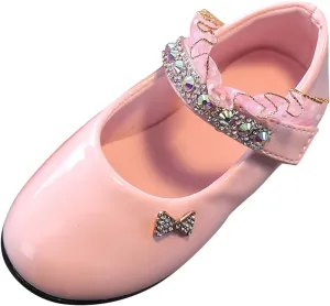 Girls Mary Jane Flats Toddler Girls Glitter Dress Wedding Ballet Shoes Patent Leather Shoes for Kids