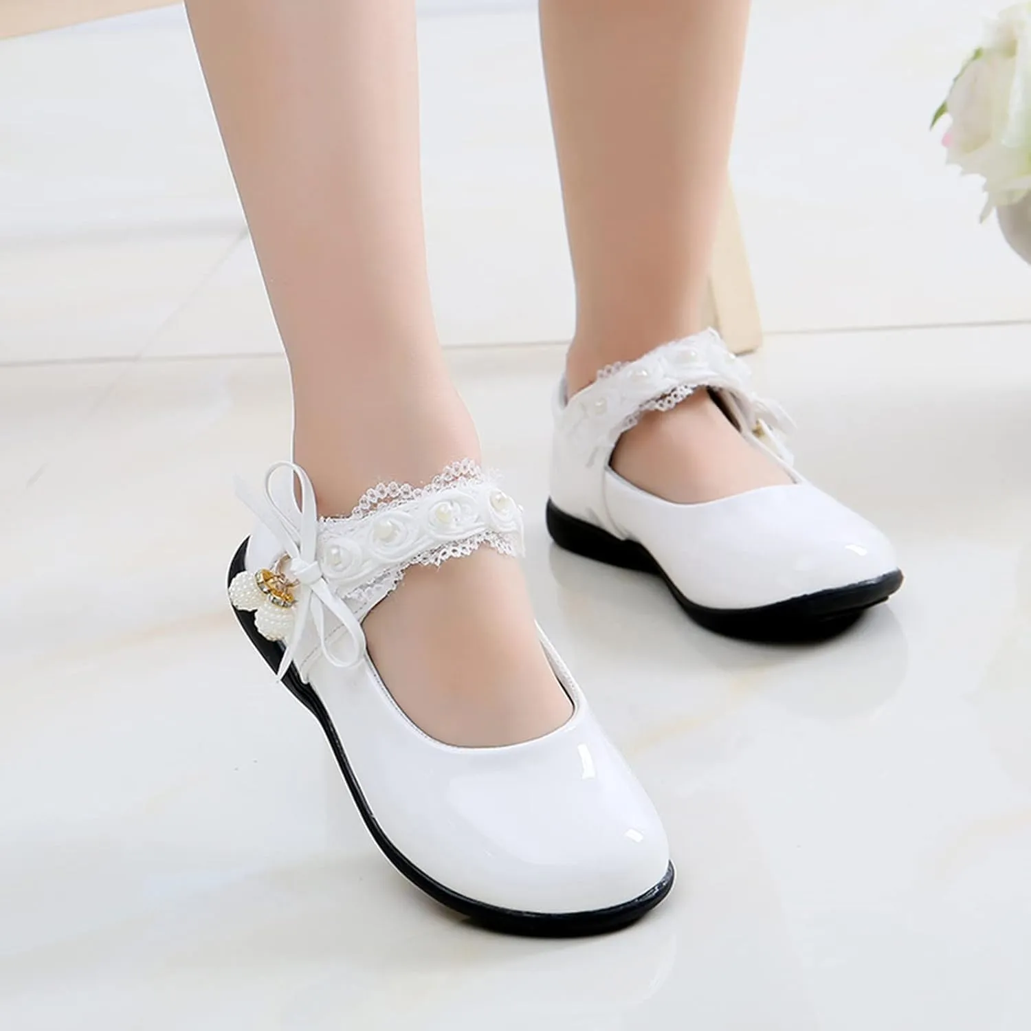Girls Mary Jane Shoes School Kids Uniform Flat Ballet Strap Dress Formal Slip-On Shoes Performance Shoes Youth