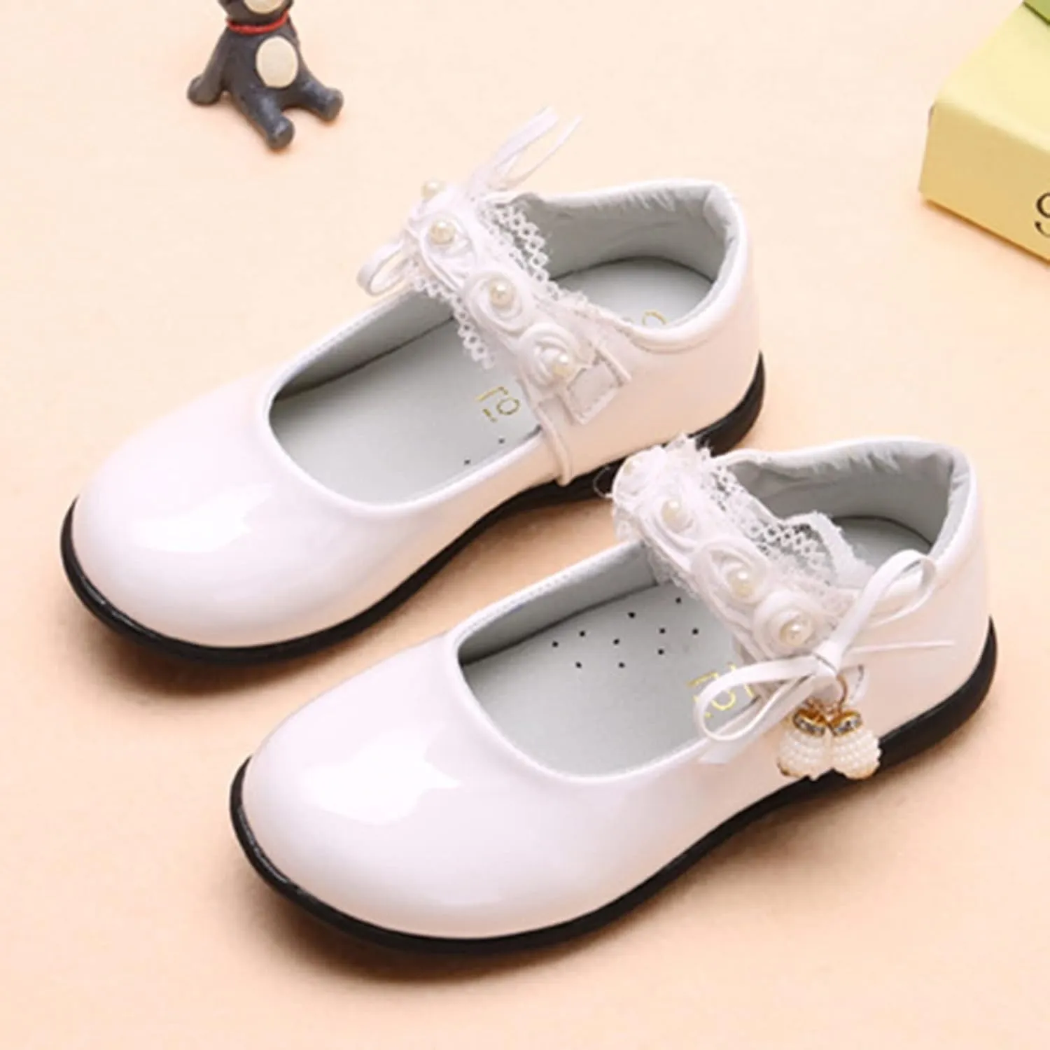 Girls Mary Jane Shoes School Kids Uniform Flat Ballet Strap Dress Formal Slip-On Shoes Performance Shoes Youth