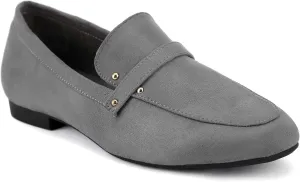 Greatonu Women's Faux Suede Loafers Comfortable Slip-on Flat Low Heels Casual Daily Shoes