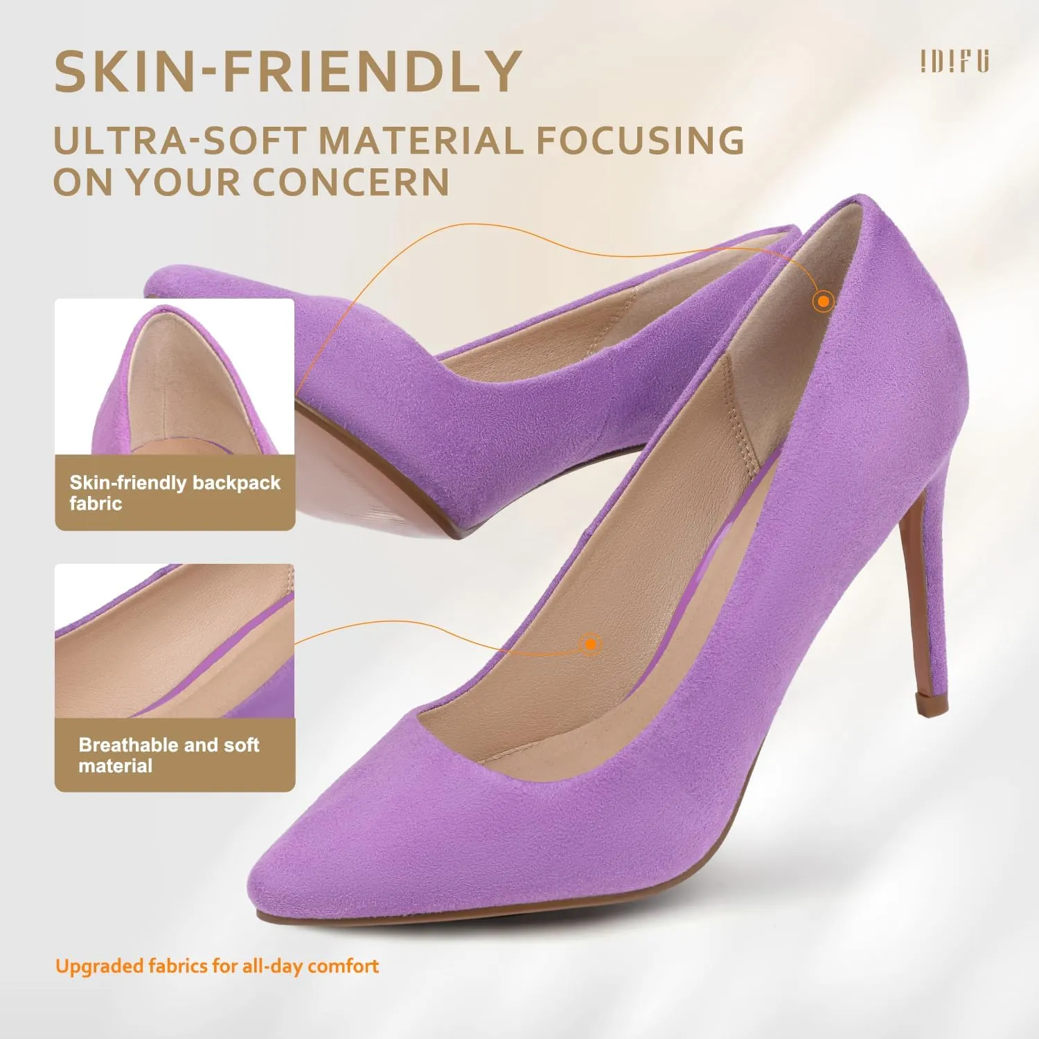 IDIFU Women's IN4 Classic Pointed Toe High Heels Pumps Wedding Dress Office Shoes