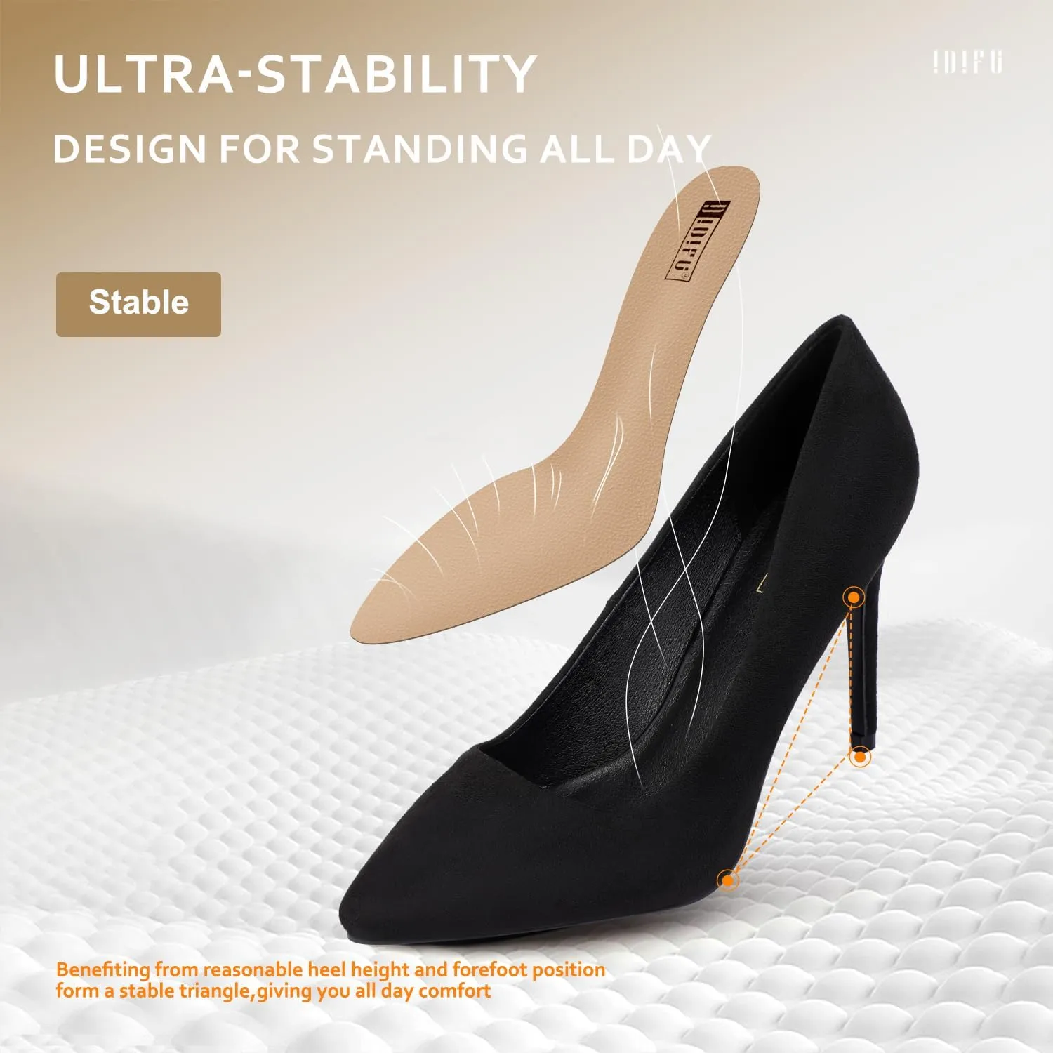 IDIFU Women's IN4 Classic Pointed Toe High Heels Pumps Wedding Dress Office Shoes