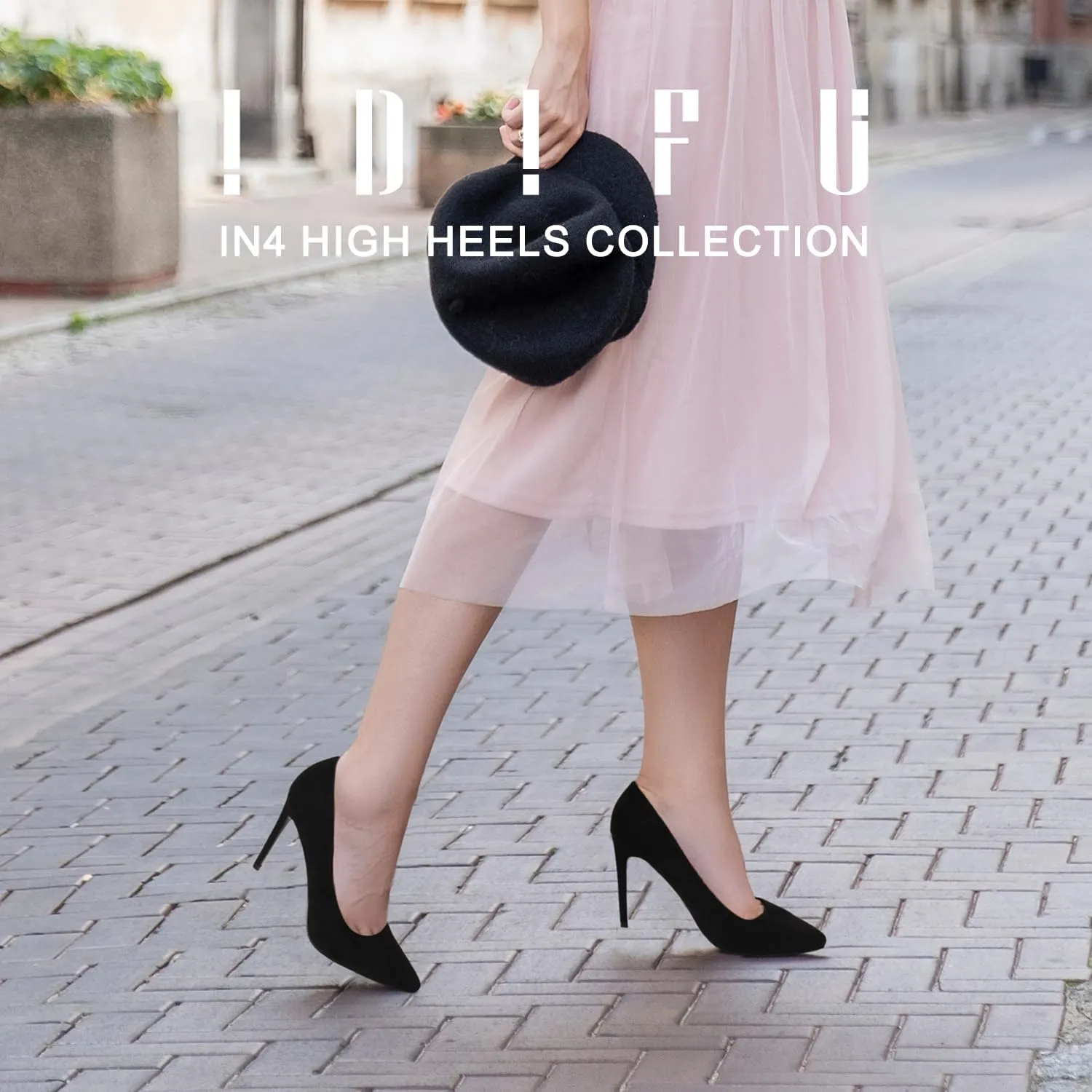 IDIFU Women's IN4 Classic Pointed Toe High Heels Pumps Wedding Dress Office Shoes