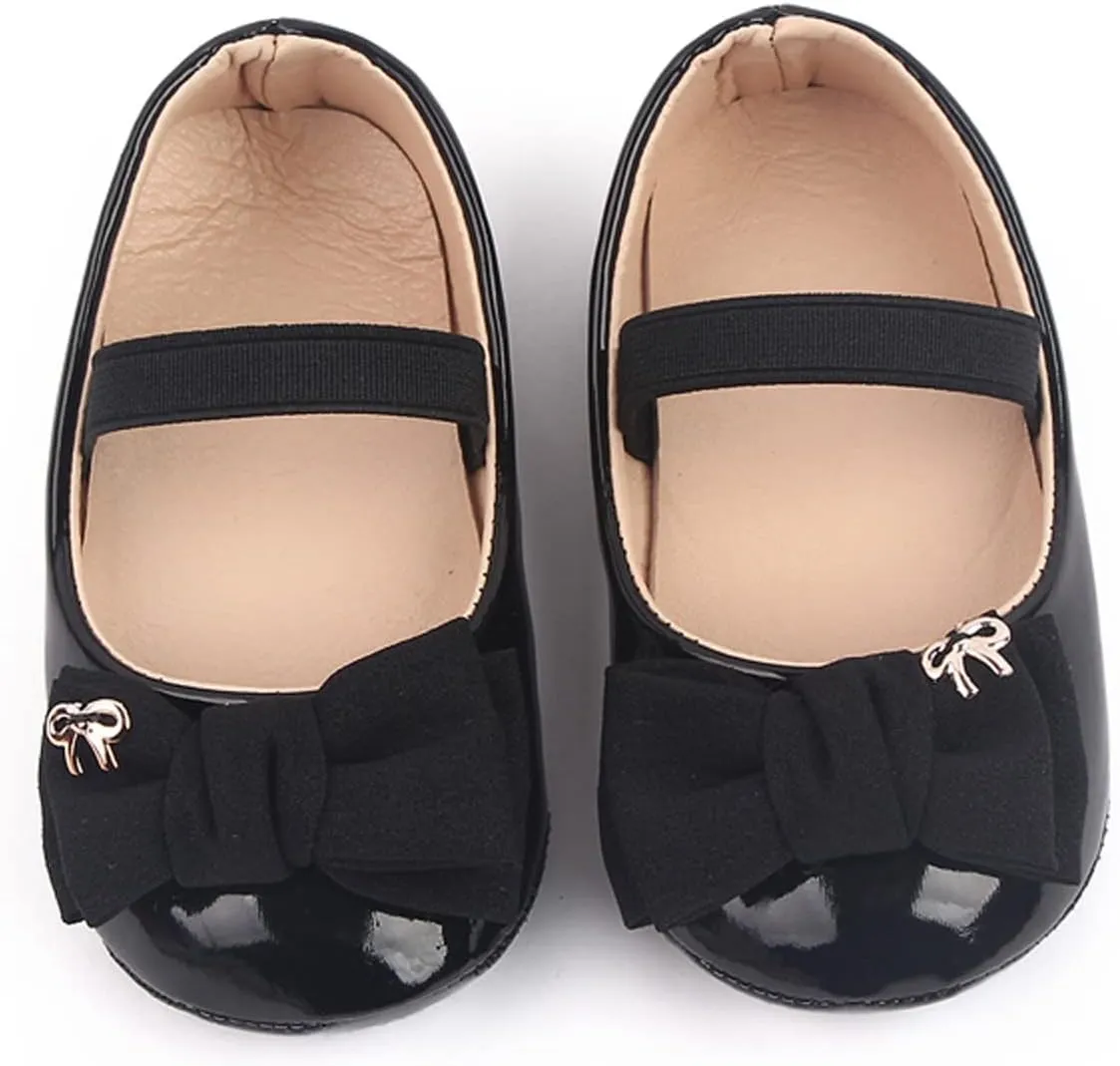Infant Baby Girl Mary Jane Dress Shoes Bowknot Shoes Ballet Flats for Girl Wedding Party School Shoes