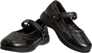 Josmo Petalia Girls Mary Jane Shoes School Kids Uniform Ballet Strap Slip-On Dress Flats - Black (Toddler/Little Kid/Big Kid)