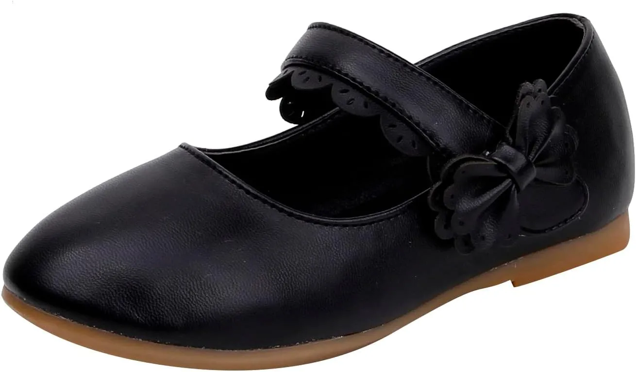 Kids Mary Jane Shoes Toddler Girls Anti-Slip Rubber Soft Sole Closed Toe Flat𝘀 Princess Wedding Dress Shoes