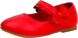 Kids Mary Jane Shoes Toddler Girls Anti-Slip Rubber Soft Sole Closed Toe Flat𝘀 Princess Wedding Dress Shoes