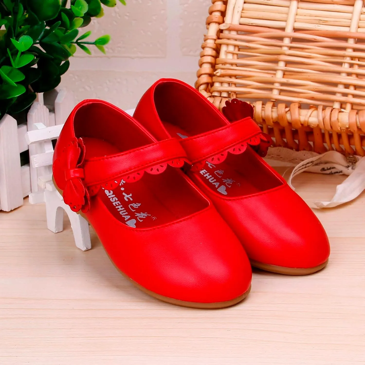 Kids Mary Jane Shoes Toddler Girls Anti-Slip Rubber Soft Sole Closed Toe Flat𝘀 Princess Wedding Dress Shoes
