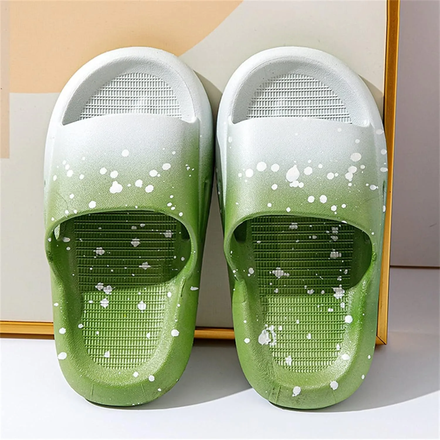 Kids Slides Boys Girls Toddlers Open Toe Slippers Cute Cartoon Sandals Cushioned Thick Sole Beach Pool Shoes