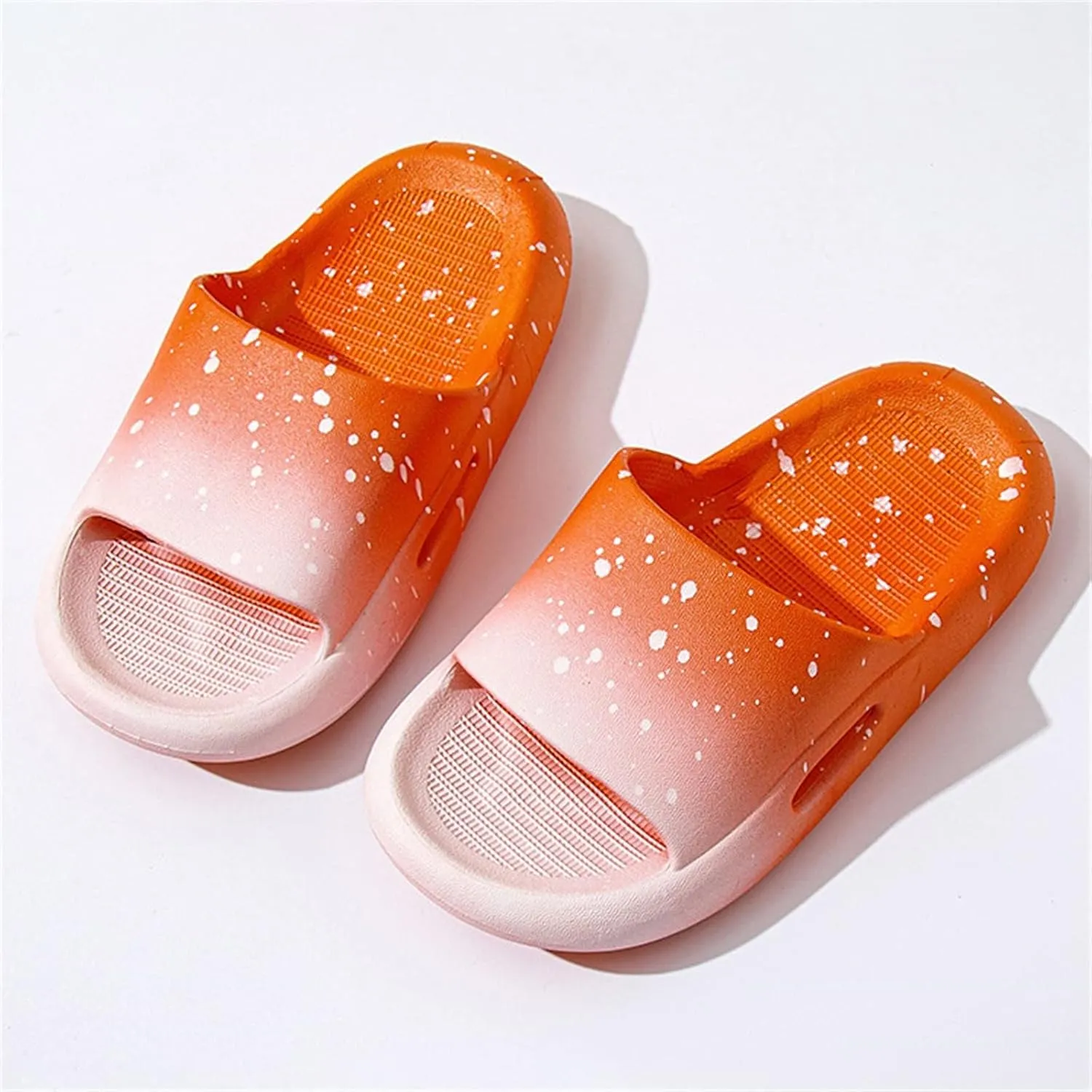 Kids Slides Boys Girls Toddlers Open Toe Slippers Cute Cartoon Sandals Cushioned Thick Sole Beach Pool Shoes