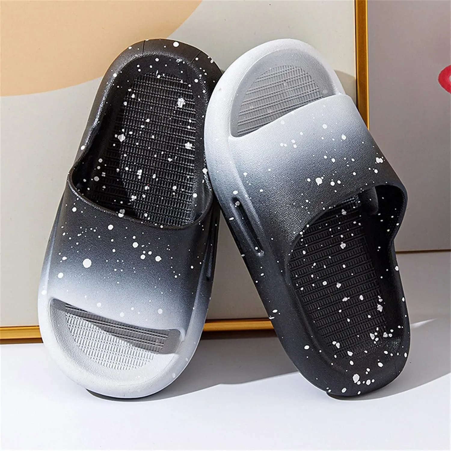 Kids Slides Boys Girls Toddlers Open Toe Slippers Cute Cartoon Sandals Cushioned Thick Sole Beach Pool Shoes