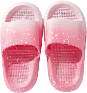 Kids Slides Boys Girls Toddlers Open Toe Slippers Cute Cartoon Sandals Cushioned Thick Sole Beach Pool Shoes
