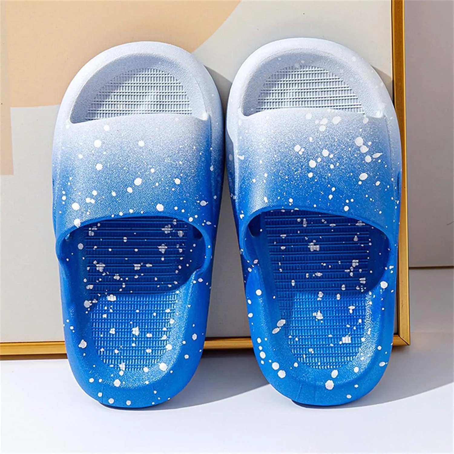 Kids Slides Boys Girls Toddlers Open Toe Slippers Cute Cartoon Sandals Cushioned Thick Sole Beach Pool Shoes