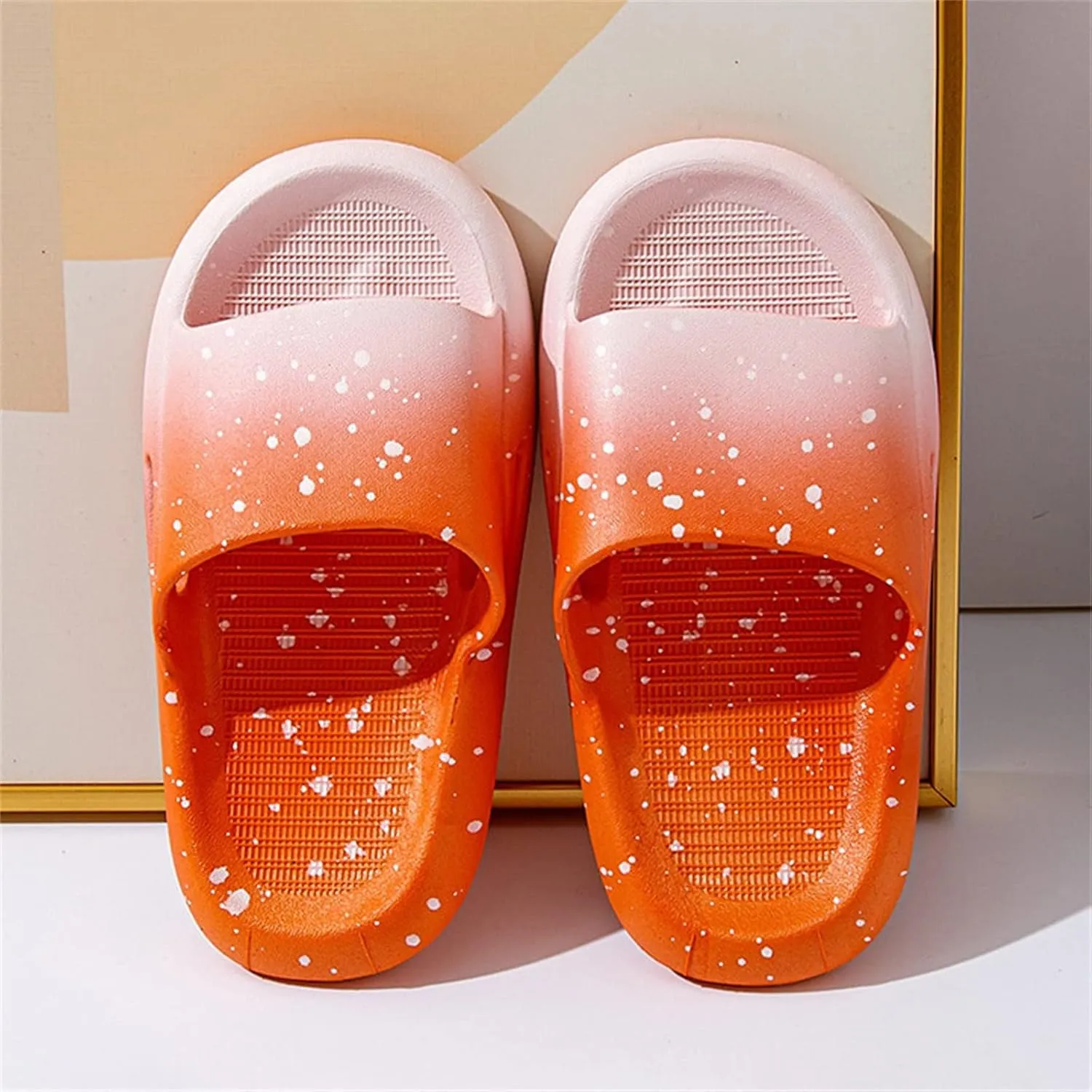 Kids Slides Boys Girls Toddlers Open Toe Slippers Cute Cartoon Sandals Cushioned Thick Sole Beach Pool Shoes
