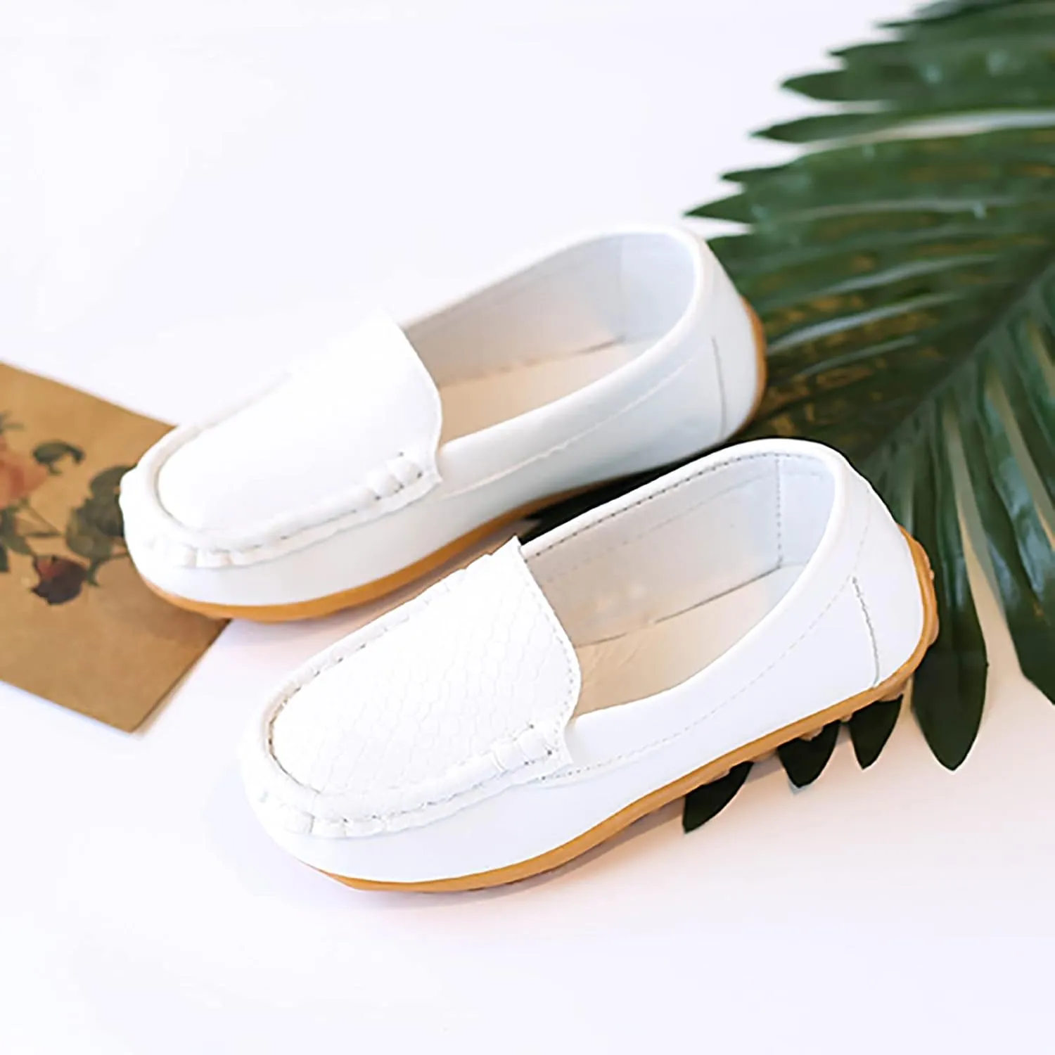 Kids Toddlers Boys Girls Leather Slip On Loafers Moccasin Boat Dress Shoes Dress Flats Little Girls Casual Kids Shoes