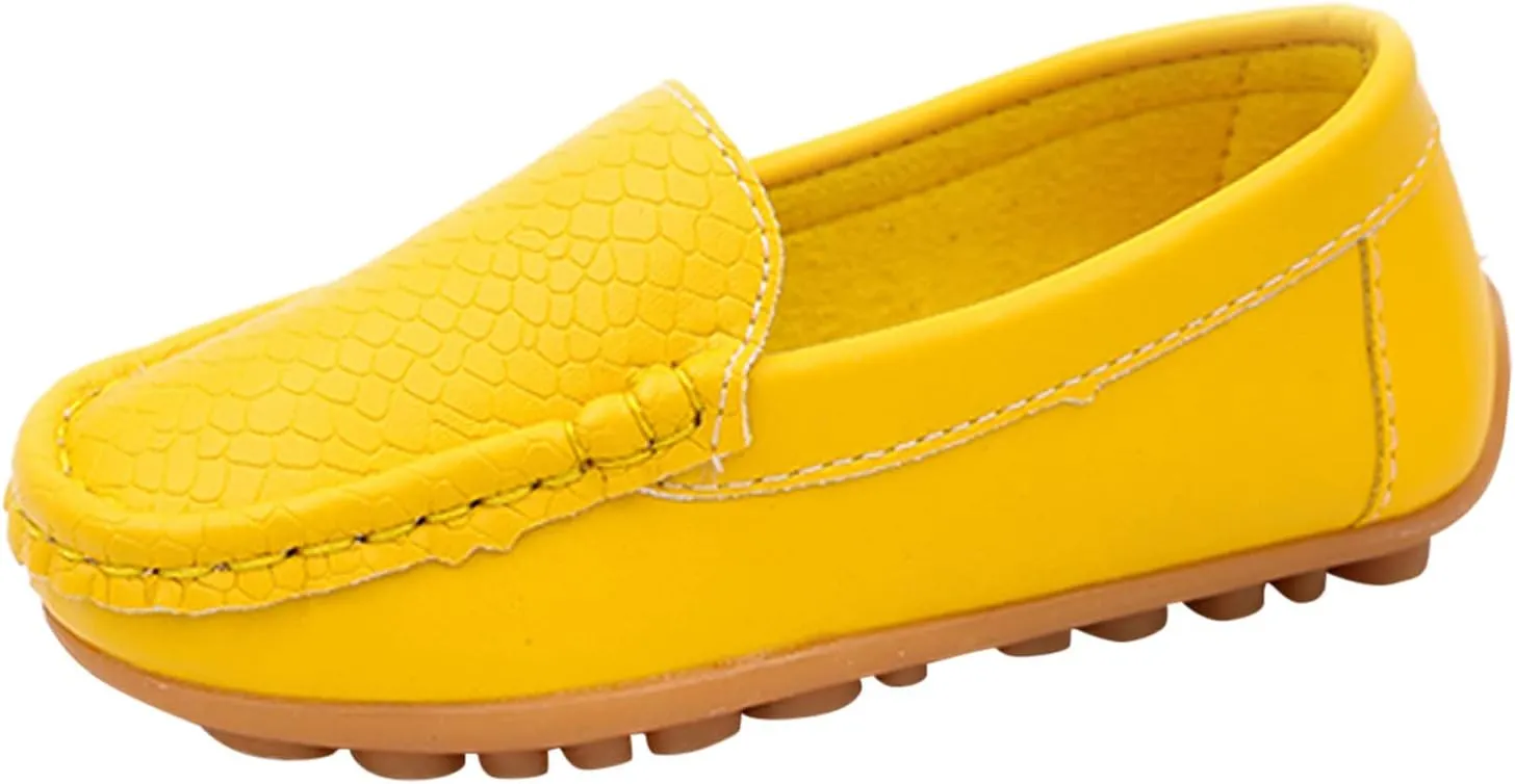 Kids Toddlers Boys Girls Leather Slip On Loafers Moccasin Boat Dress Shoes Dress Flats Little Girls Casual Kids Shoes