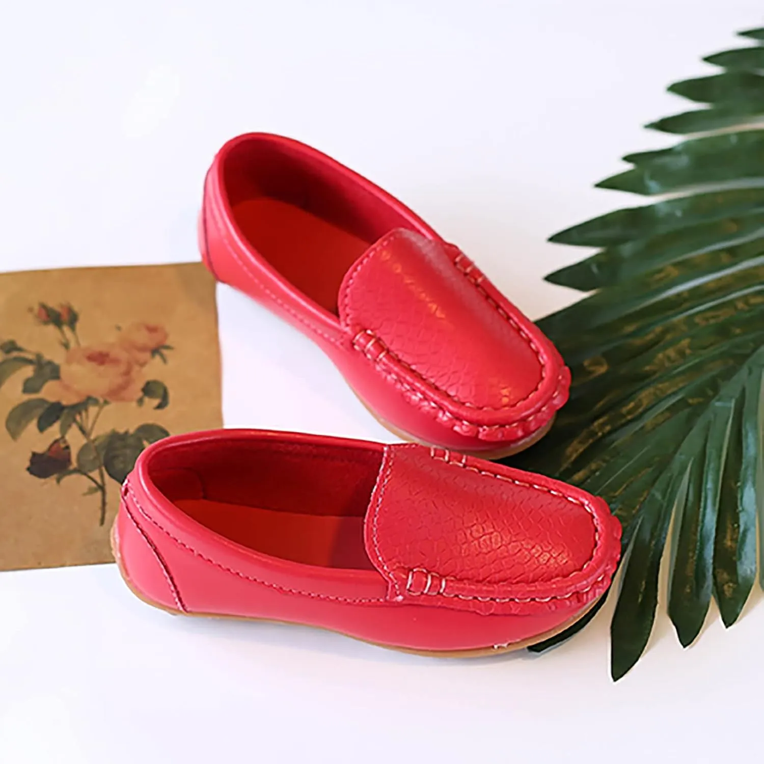 Kids Toddlers Boys Girls Loafers Casual Slip-On Moccasin Boat Dress Shoes Casual Shoes Formal Shoes Leather Flats