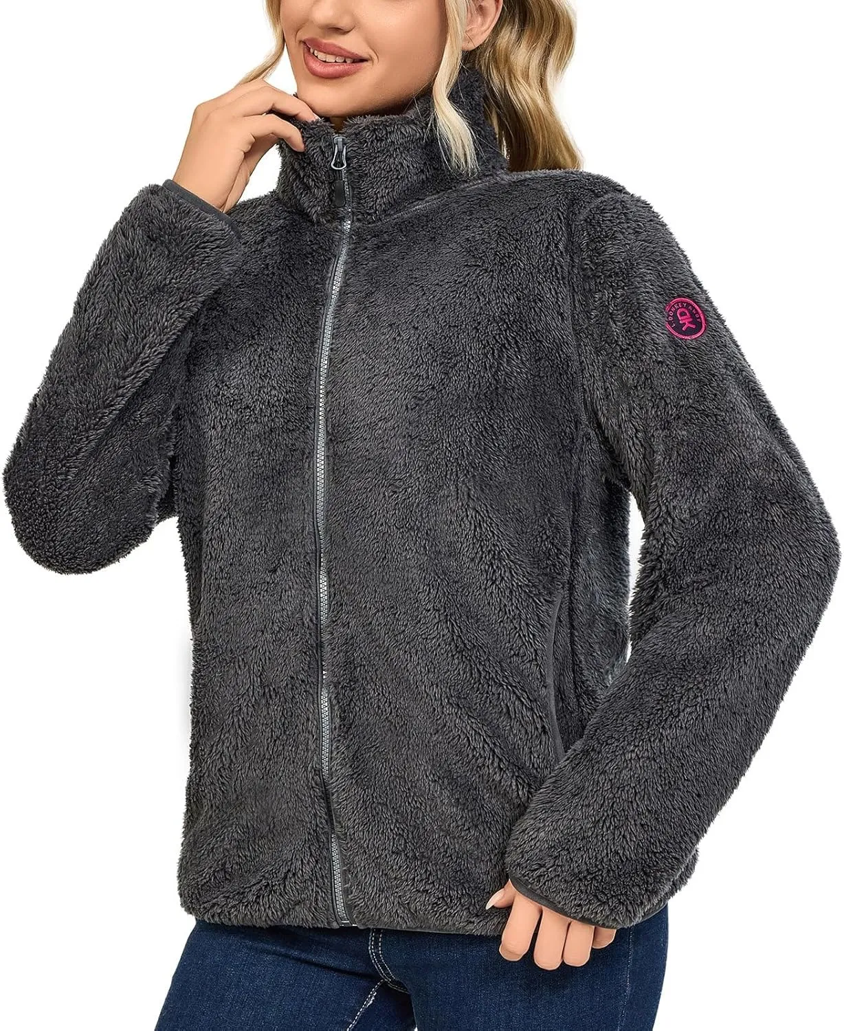 Little Donkey Andy Women's Winter Hoodies Sherpa Fleece Jacket Warm Lightweight Sweatshirt Zip Up Outerwear Fuzzy Coat
