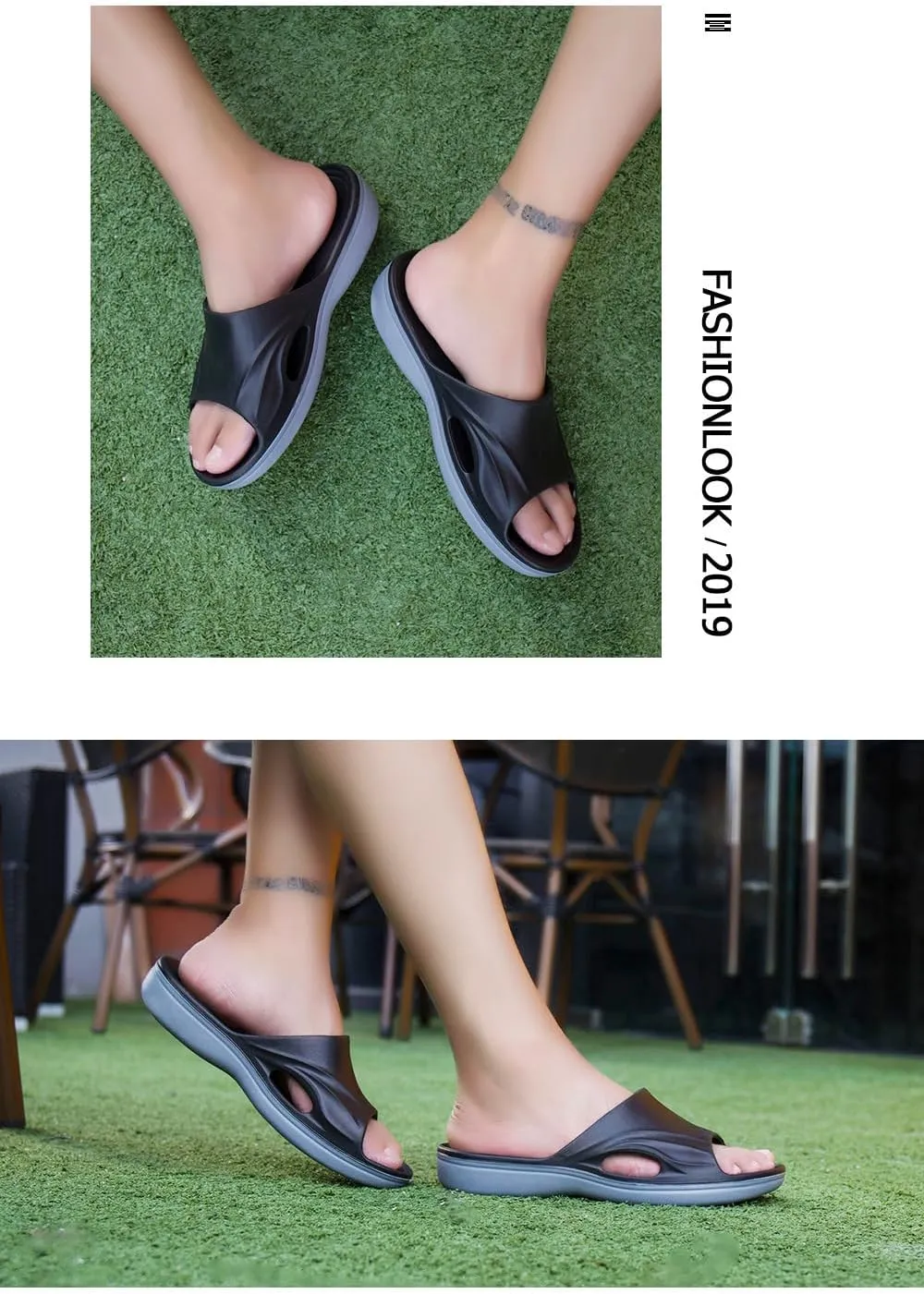 Men Shower Pool Sandals Fast Dry Anti Slip EVA Soft Slippers Shoes Open Toe House Bathroom Slides for Bedroom Pool College Dorm Gym Beach
