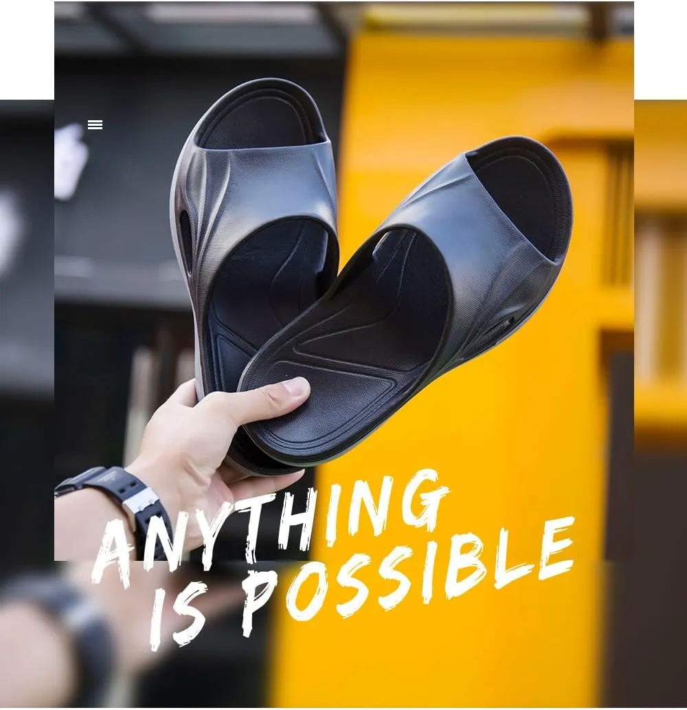 Men Shower Pool Sandals Fast Dry Anti Slip EVA Soft Slippers Shoes Open Toe House Bathroom Slides for Bedroom Pool College Dorm Gym Beach