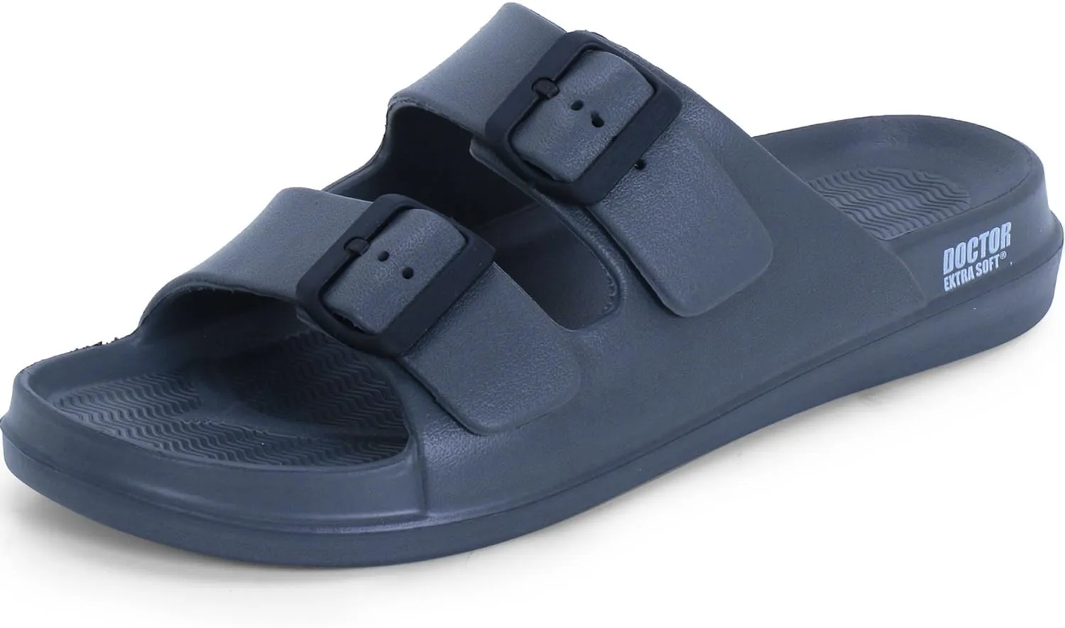 Men's Classic Cushion Sliders/Slippers with Adjustable Buckle Strap for Adult | Comfortable & LightWeight |Stylish & Anti-Skid| Waterproof & Everyday Flip Flops for Gents/Boys D-505