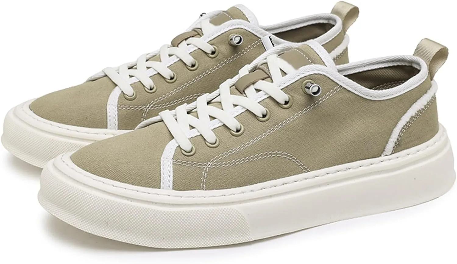 Men's Fashion Breathable Canvas Platform Sneakers with Elastic Strap Casual Lightweight Comfortable Round Toe Non Slip Walking Daily Shoes
