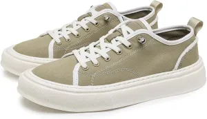 Men's Fashion Breathable Canvas Platform Sneakers with Elastic Strap Casual Lightweight Comfortable Round Toe Non Slip Walking Daily Shoes