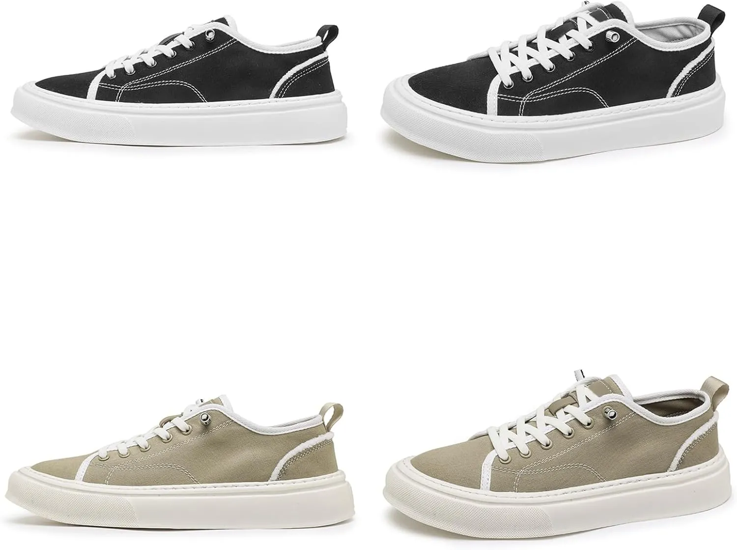 Men's Fashion Breathable Canvas Platform Sneakers with Elastic Strap Casual Lightweight Comfortable Round Toe Non Slip Walking Daily Shoes