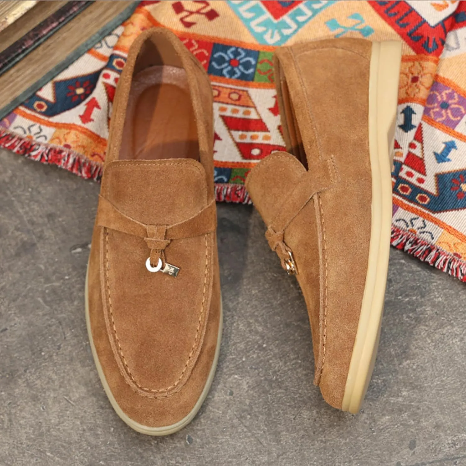 Men's Penny Suede Leather Loafers Shoes Fashion Dress Loafers Outdoor Walking Daily Shoes for Party Wedding Prom